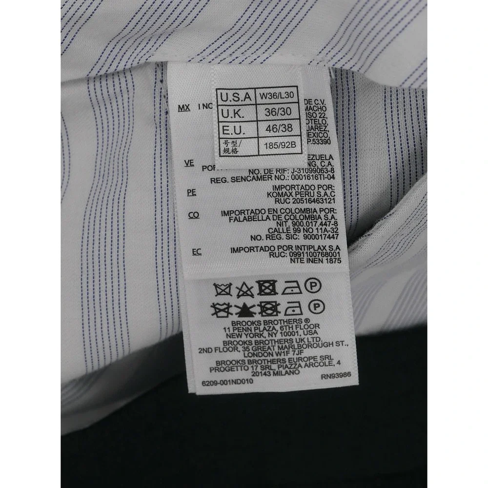 Brooks Brothers 1818 Dress Pants Gray Wool Blend Slim Flat Front Men's 36x30